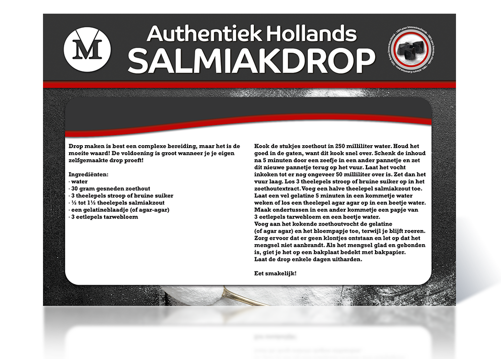 Minerala - Salmiakzout - achterzijde recept salmiakdrop maken - Baking Soda NL Nistelrode